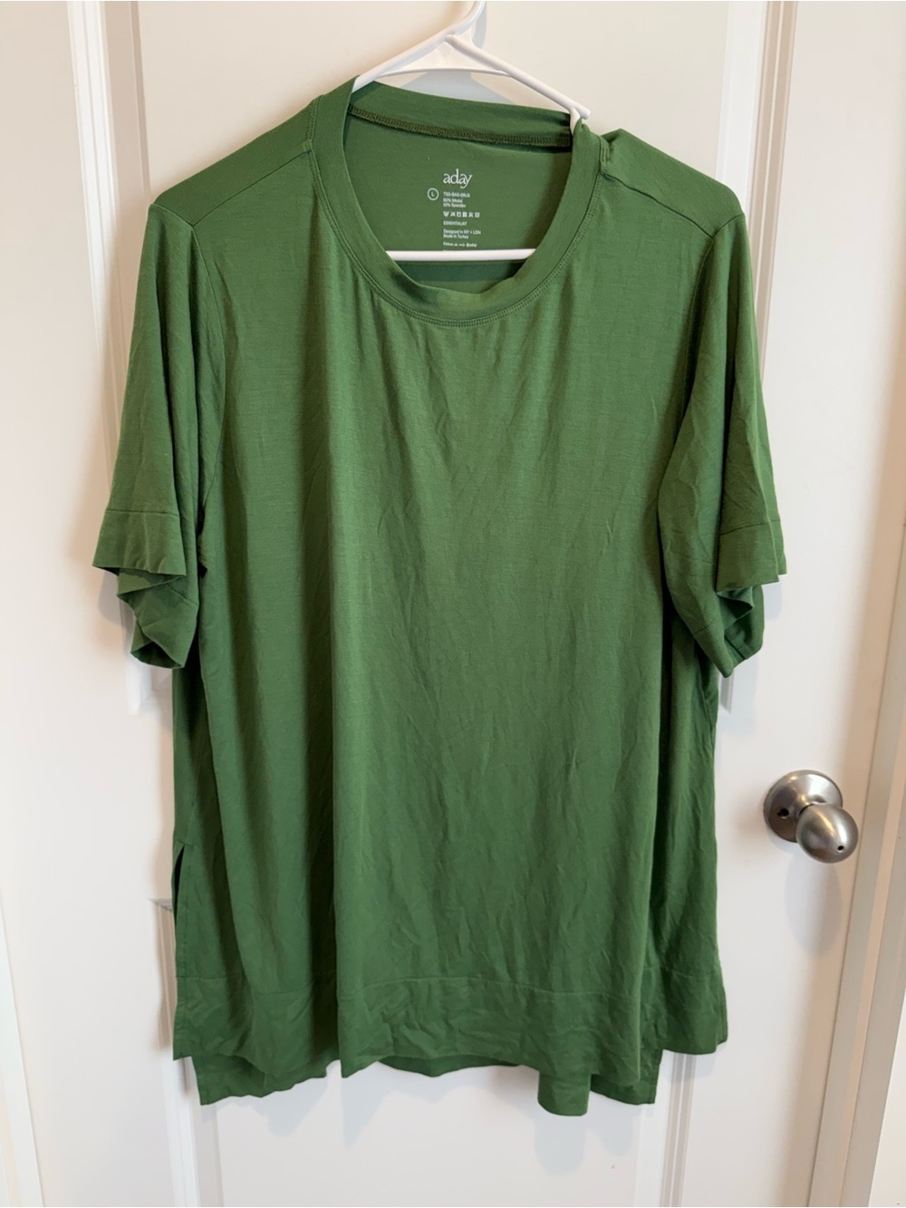 ADAY Essentialist Modal Oversized Green Tee Shirt Size Large